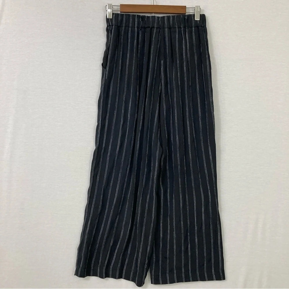 Aritzia Wilfred Faun Black Stripe Wide Leg Crop Pants size Small - Picture 3 of 13
